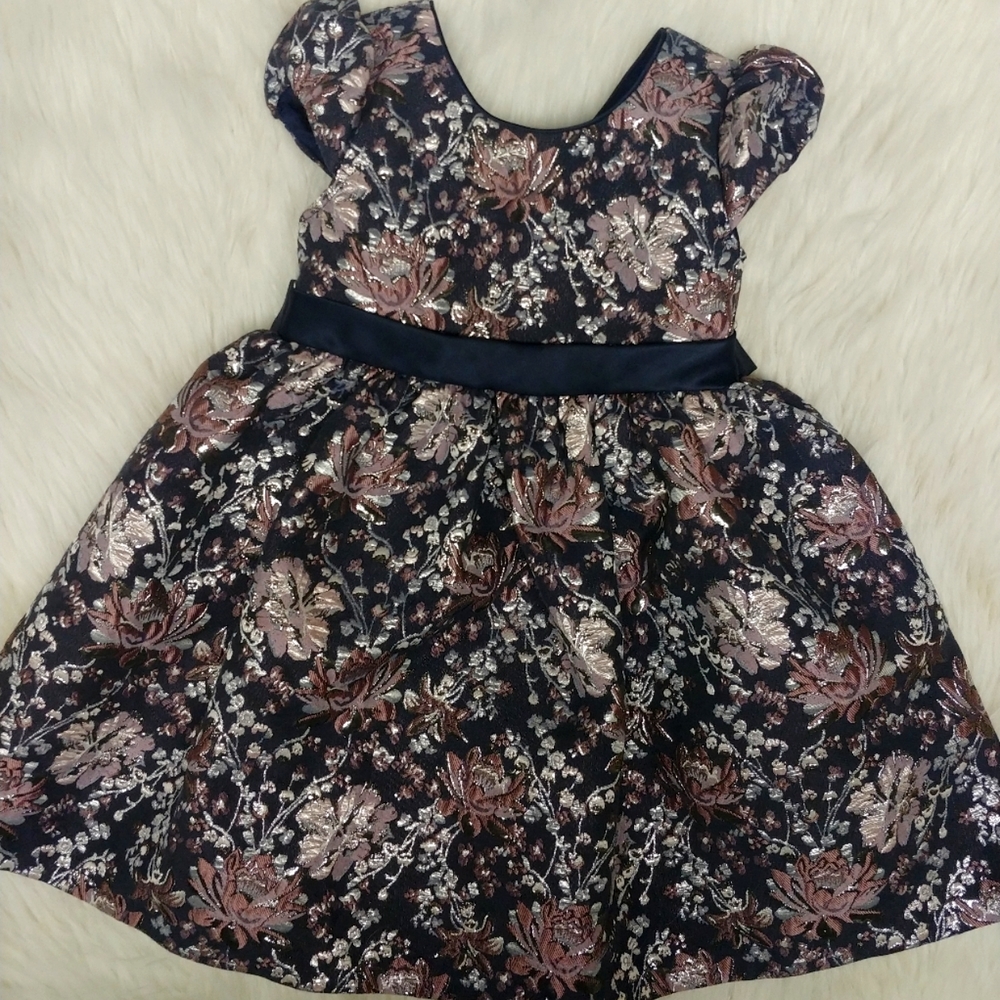 Bonnie Jean 4t Flower Girls Dress Easter Wedding Dress Up Outfit Navy